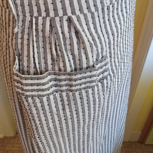 Vintage stripe dress 1950s rockabilly white and grey - Picture 3 of 6